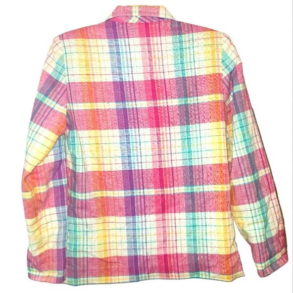 Vintage Bobbis Closet Pink Plaid Linen Blend Blazer - Picture 3 of 11